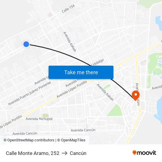 Calle Monte Aramo, 252 to Cancún map