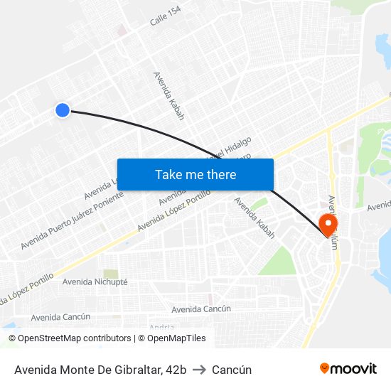 Avenida Monte De Gibraltar, 42b to Cancún map