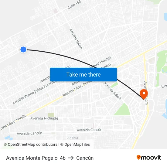 Avenida Monte Pagalo, 4b to Cancún map
