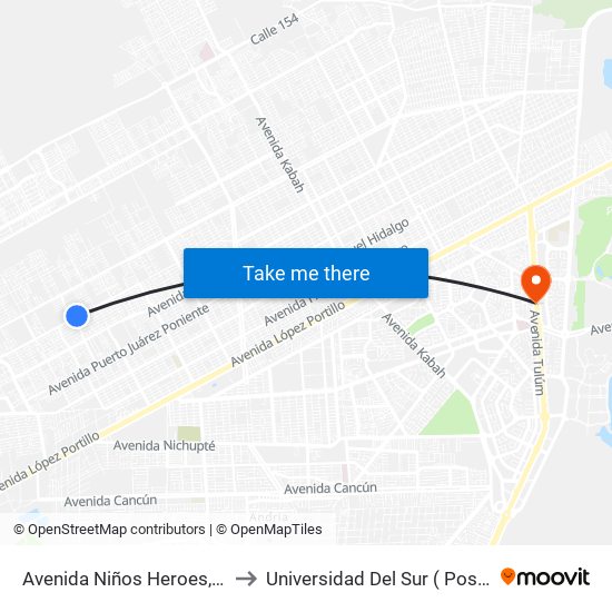Avenida Niños Heroes, 1500-A to Universidad Del Sur ( Posgrados ) map