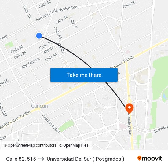 Calle 82, 515 to Universidad Del Sur ( Posgrados ) map