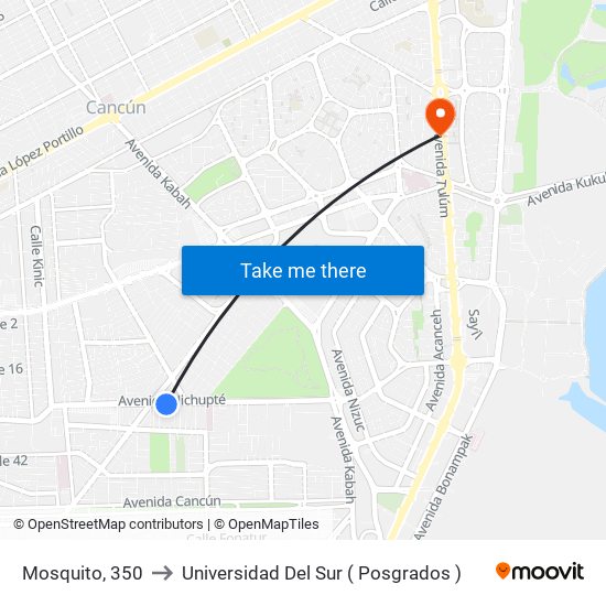 Mosquito, 350 to Universidad Del Sur ( Posgrados ) map