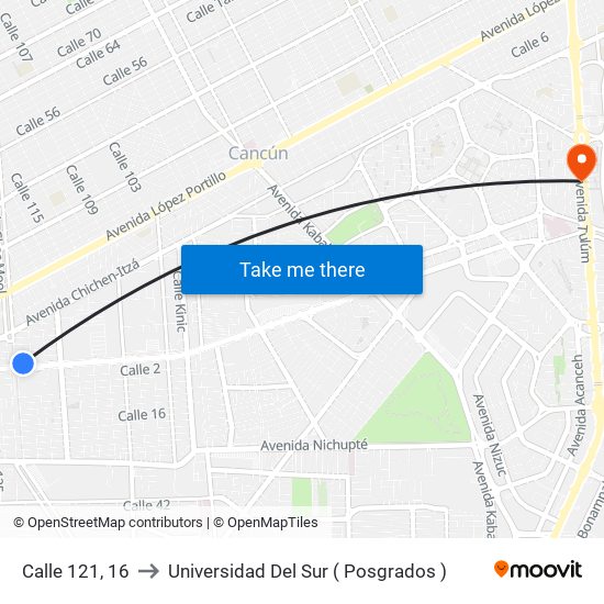 Calle 121, 16 to Universidad Del Sur ( Posgrados ) map