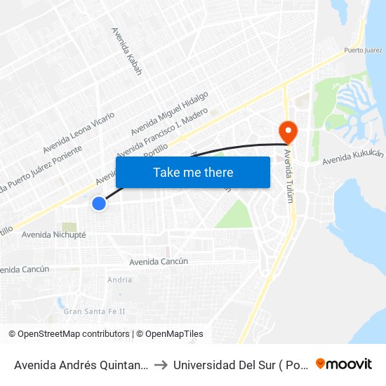 Avenida Andrés Quintana Roo, 97 to Universidad Del Sur ( Posgrados ) map