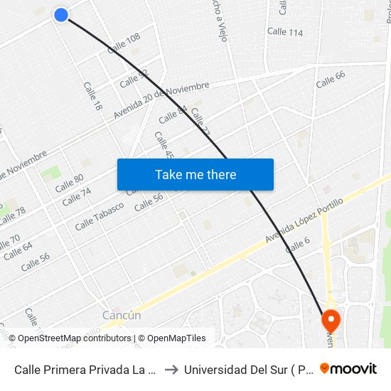 Calle Primera Privada La Auricaria, 26 to Universidad Del Sur ( Posgrados ) map