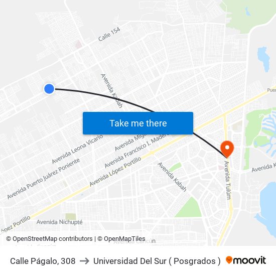 Calle Págalo, 308 to Universidad Del Sur ( Posgrados ) map