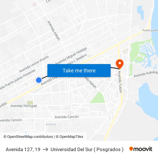 Avenida 127, 19 to Universidad Del Sur ( Posgrados ) map