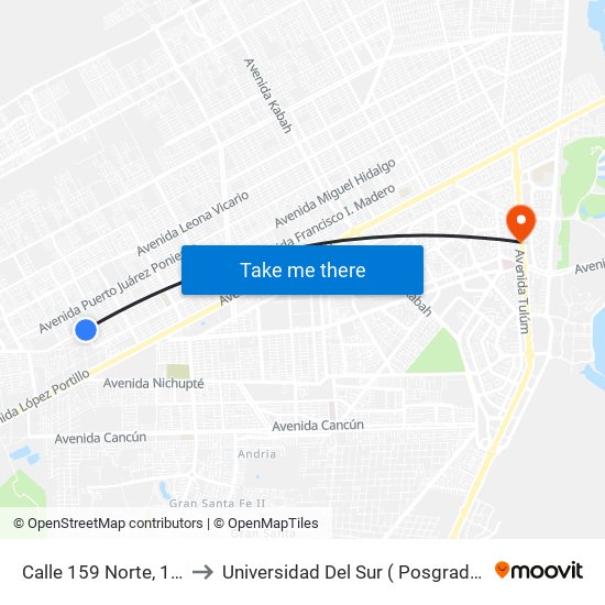 Calle 159 Norte, 143 to Universidad Del Sur ( Posgrados ) map