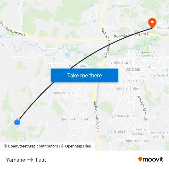 Yamane to Faat map