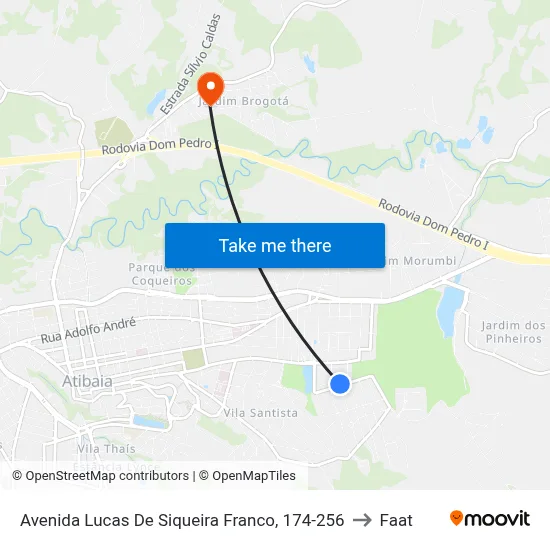 Avenida Lucas De Siqueira Franco, 174-256 to Faat map