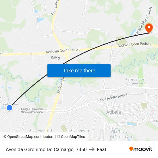 Avenida Gerônimo De Camargo, 7350 to Faat map