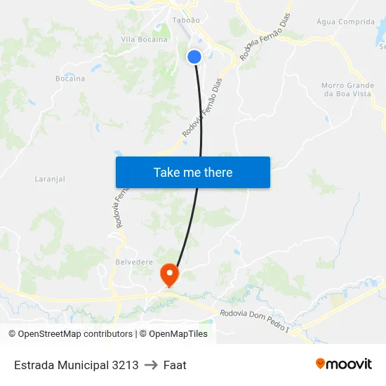 Estrada Municipal 3213 to Faat map