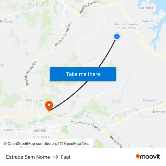 Estrada Sem Nome to Faat map