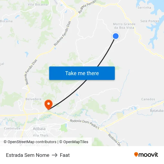 Estrada Sem Nome to Faat map