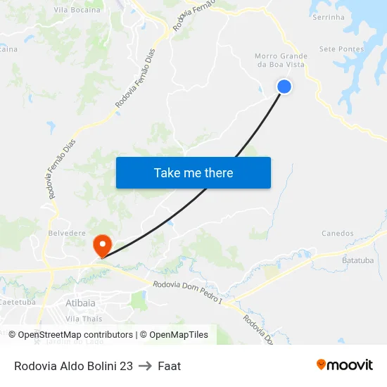 Rodovia Aldo Bolini 23 to Faat map