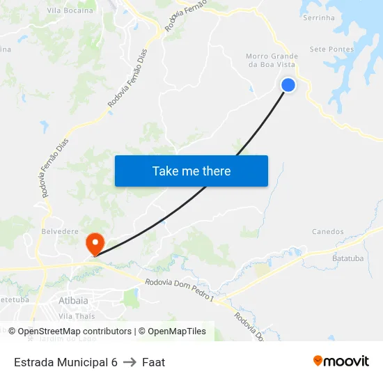Estrada Municipal 6 to Faat map