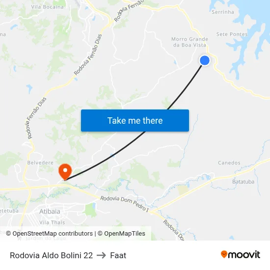 Rodovia Aldo Bolini 22 to Faat map