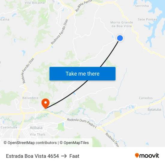 Estrada Boa Vista 4654 to Faat map
