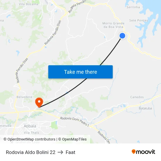 Rodovia Aldo Bolini 22 to Faat map