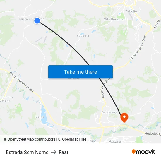 Estrada Sem Nome to Faat map
