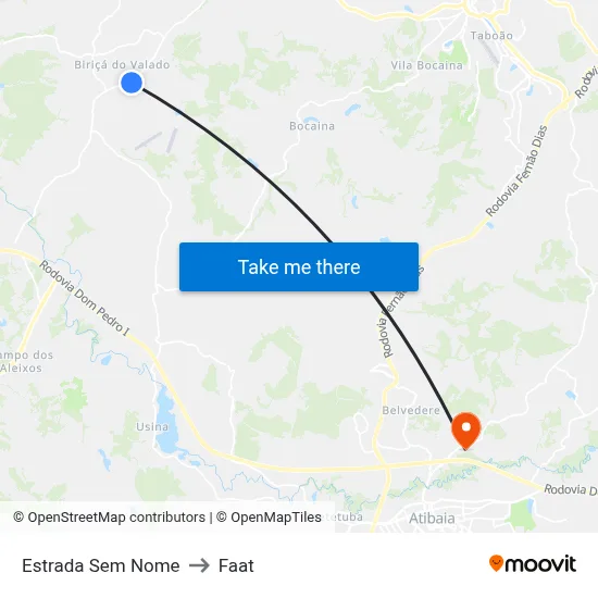 Estrada Sem Nome to Faat map