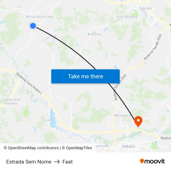 Estrada Sem Nome to Faat map