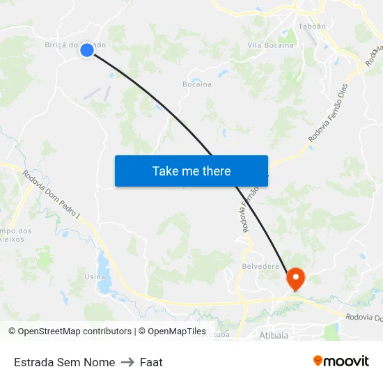 Estrada Sem Nome to Faat map