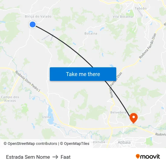 Estrada Sem Nome to Faat map