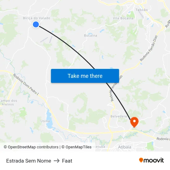 Estrada Sem Nome to Faat map
