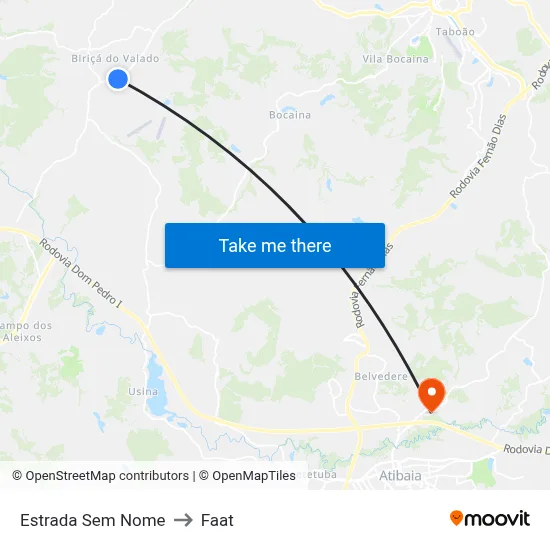 Estrada Sem Nome to Faat map