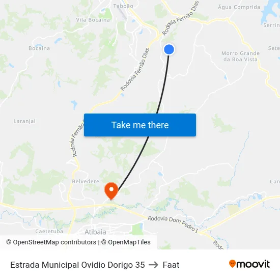 Estrada Municipal Ovidio Dorigo 35 to Faat map