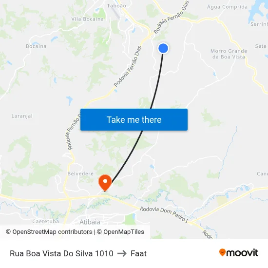 Rua Boa Vista Do Silva 1010 to Faat map