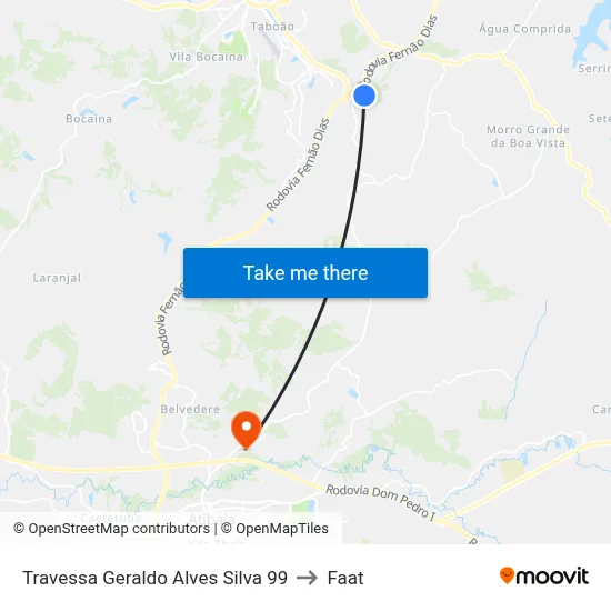 Travessa Geraldo Alves Silva 99 to Faat map