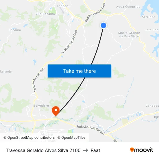 Travessa Geraldo Alves Silva 2100 to Faat map
