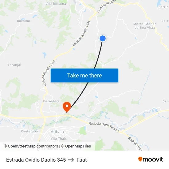 Estrada Ovídio Daolio 345 to Faat map