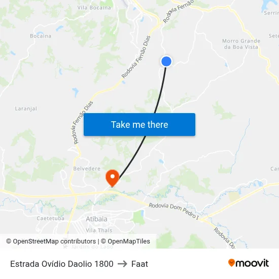Estrada Ovídio Daolio 1800 to Faat map