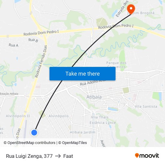 Rua Luigi Zenga, 377 to Faat map
