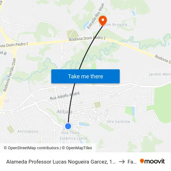 Alameda Professor Lucas Nogueira Garcez, 1365 to Faat map