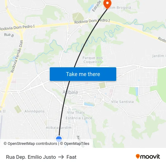 Rua Dep. Emílio Justo to Faat map