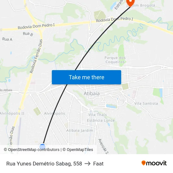 Rua Yunes Demétrio Sabag, 558 to Faat map