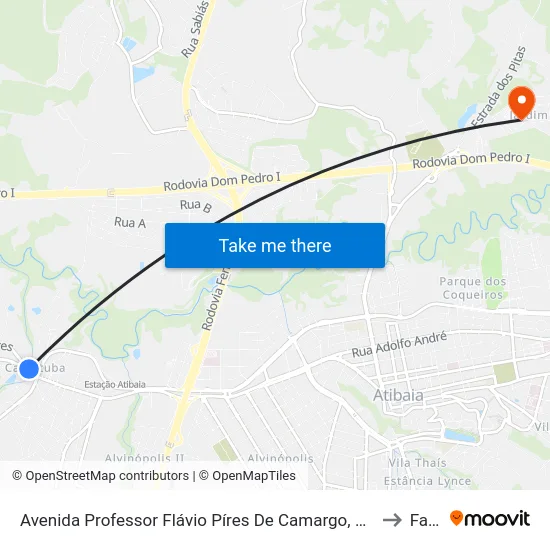 Avenida Professor Flávio Píres De Camargo, 106 to Faat map