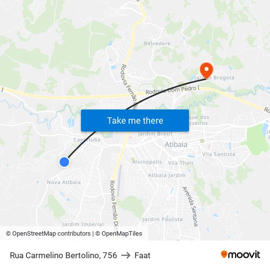 Rua Carmelino Bertolino, 756 to Faat map