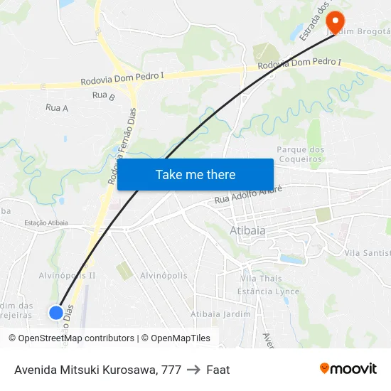 Avenida Mitsuki Kurosawa, 777 to Faat map
