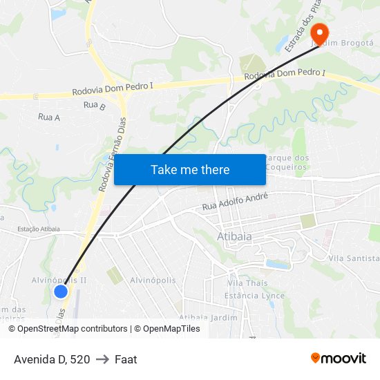 Avenida D, 520 to Faat map
