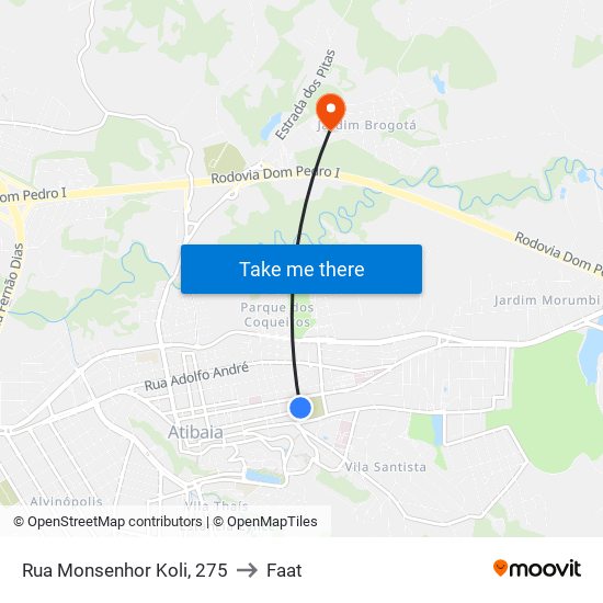 Rua Monsenhor Koli, 275 to Faat map