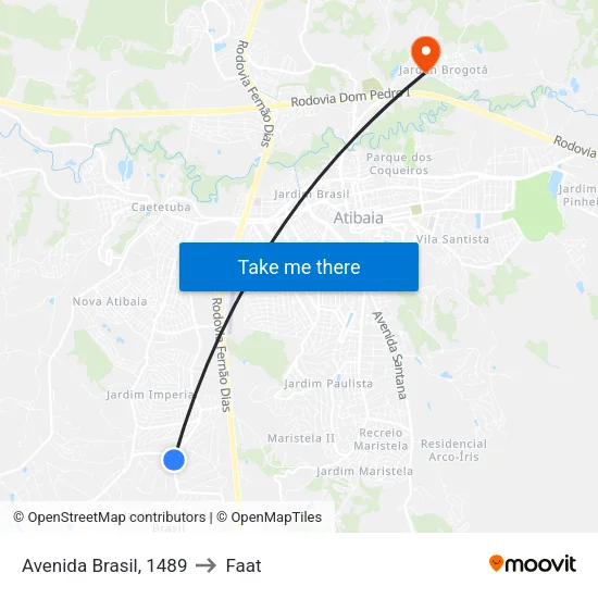 Avenida Brasil, 1489 to Faat map