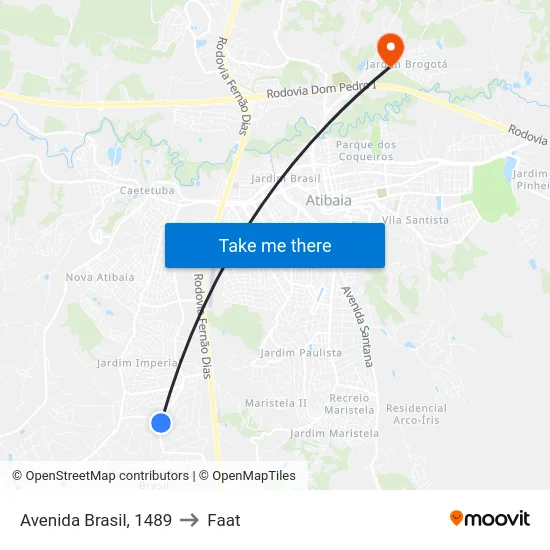 Avenida Brasil, 1489 to Faat map