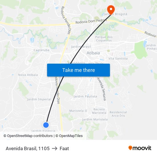 Avenida Brasil, 1105 to Faat map