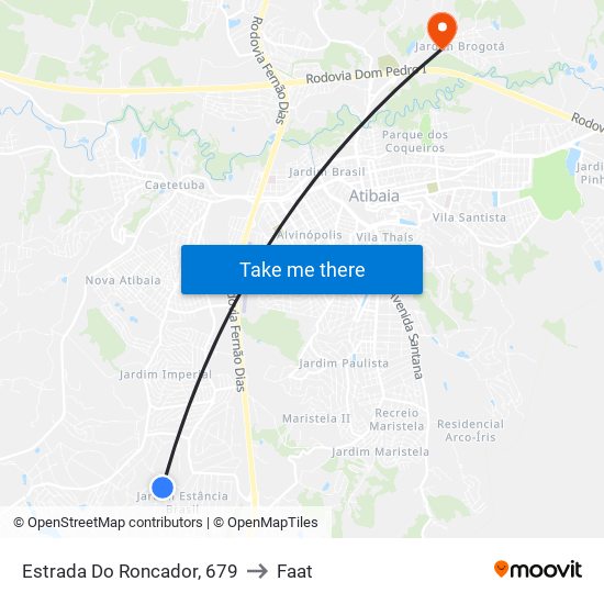 Estrada Do Roncador, 679 to Faat map