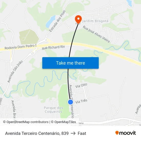 Avenida Terceiro Centenário, 839 to Faat map